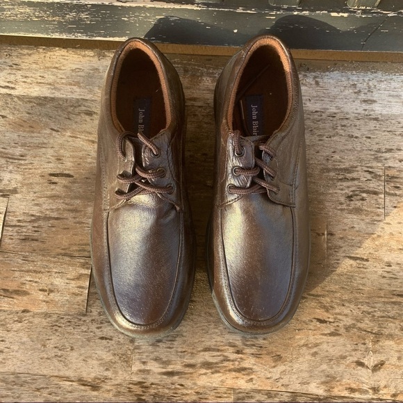 JOHN BLAIR MEN OXFORD SHOES Sz 7W LACE UP COMFORTABLE LEATHER SHOES BROWN - Picture 3 of 9
